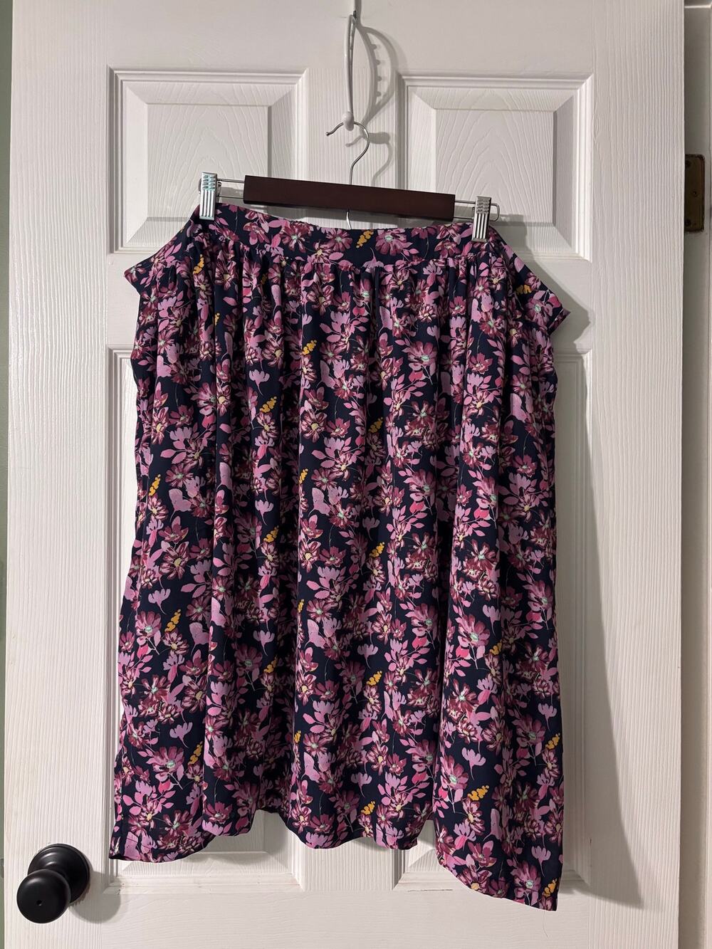 ModCloth Skirt Women's 2XL Floral Elastic Waist Pockets Feminine Plus Size